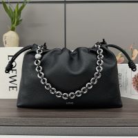 Loewe Large Flamenco Purse In Deerskin Black