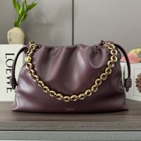 Loewe Large Flamenco Purse In Mellow Nappa Lambskin Burgundy