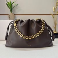 Loewe Large Flamenco Purse In Mellow Nappa Lambskin Chocolate
