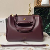 Loewe Large Madrid Bag In Supple Calfskin Burgundy