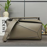 Loewe Large Puzzle Bag In Classic Calfskin Olive