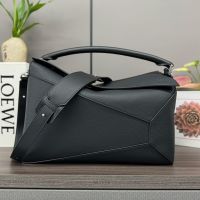 Loewe Large Puzzle Edge Bag In Soft Grained Calfskin Black