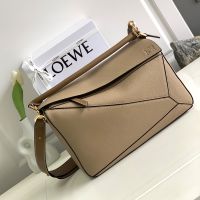 Loewe Large Puzzle Bag In Soft Grained Calfskin Sand