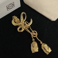 Loewe L Monogram Dangling Brooch In Metal Gold
