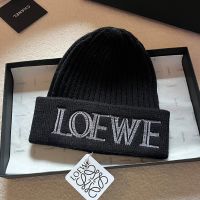 Loewe Logo Knit Hat In Black