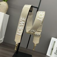 Loewe Logo Strap In Jacquard And Calfskin Khaki