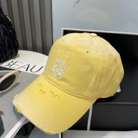 Loewe Logo Anagram Baseball Cap In Gradient Canvas Yellow