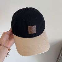 Loewe Logo Anagram Patch Baseball Cap In Bicolor Canvas Black/Beige