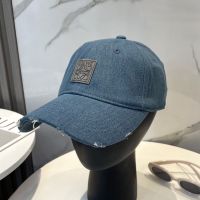 Loewe Logo Anagram Patch Baseball Cap In Washed Canvas Blue