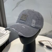Loewe Logo Anagram Patch Baseball Cap In Washed Canvas Grey