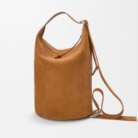 Loewe Loop Bucket Bag In Suede Brown