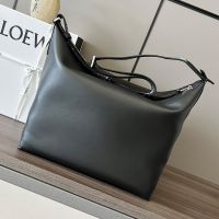 Loewe Medium Cubi Crossbody Bag with Jacquard Strap In Supple Smooth Calfskin Black