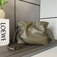 Loewe Medium Flamenco Anagram Clutch In Nappa Calfskin Dark Khaki Green