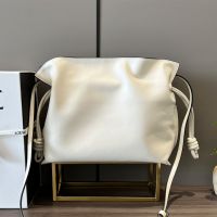 Loewe Medium Flamenco Anagram Clutch In Nappa Calfskin White