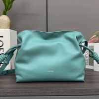 Loewe Medium Flamenco Clutch In Nappa Calfskin Aqua Blue