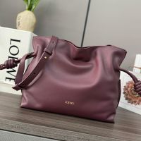 Loewe Medium Flamenco Clutch In Nappa Calfskin Burgundy