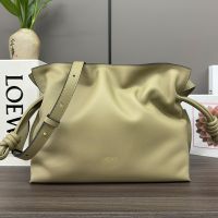 Loewe Medium Flamenco Clutch In Nappa Calfskin Clay Green