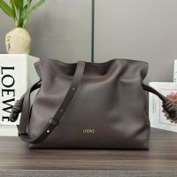 Loewe Medium Flamenco Clutch In Nappa Calfskin Coffee