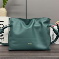 Loewe Medium Flamenco Clutch In Nappa Calfskin Vetiver Green