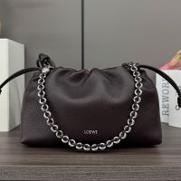 Loewe Medium Flamenco Purse In Deerskin Coffee