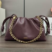 Loewe Medium Flamenco Purse In Mellow Nappa Lambskin Burgundy