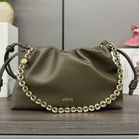 Loewe Medium Flamenco Purse In Mellow Nappa Lambskin Olive