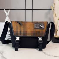 Loewe Medium Flex Messenger In Canvas and Brushed Suede Black/Brown