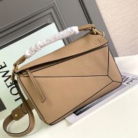 Loewe Medium Puzzle Bag In Soft Grained Calfskin Apricot