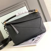 Loewe Medium Puzzle Bag In Soft Grained Calfskin Black