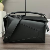 Loewe Medium Puzzle Edge Bag In Classic Calfskin Black