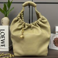 Loewe Medium Squeeze Bag In Mellow Nappa Lambskin Clay Green