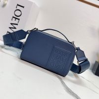 Loewe Mini Crossbody Camera Bag In Satin Calfskin Blue