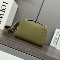Loewe Mini Crossbody Camera Bag In Soft Grained Calfskin Olive