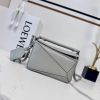Loewe Mini Featherlight Puzzle Bag In Nappa Lambskin Grey