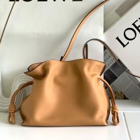 Loewe Mini Flamenco Anagram Clutch In Nappa Calfskin Brown
