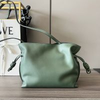 Loewe Mini Flamenco Anagram Clutch In Nappa Calfskin Vintage Green