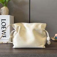 Loewe Mini Flamenco Anagram Clutch In Nappa Calfskin White