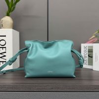 Loewe Mini Flamenco Clutch In Nappa Calfskin Aqua Blue