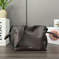 Loewe Mini Flamenco Clutch In Nappa Calfskin Coffee