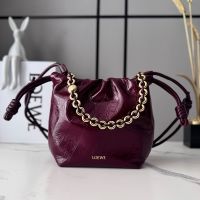 Loewe Mini Flamenco Purse In Hagfish Burgundy