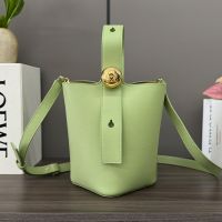 Loewe Mini Pebble Bucket Bag In Smooth Calfskin Mint Green