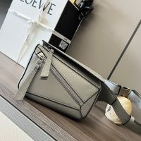Loewe Mini Puzzle Bumbag In Classic Calfskin Grey