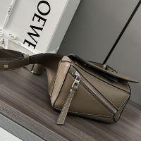 Loewe Mini Puzzle Bumbag In Classic Calfskin Khaki