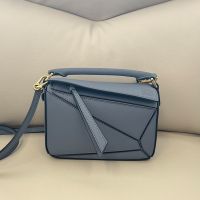 Loewe Mini Puzzle Bag In Classic Calfskin Blue