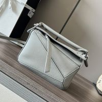 Loewe Mini Puzzle Bag In Classic Calfskin Grey