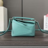 Loewe Mini Puzzle Edge Bag In Classic Calfskin Blue