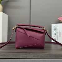 Loewe Mini Puzzle Edge Bag In Classic Calfskin Crimson