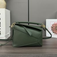 Loewe Mini Puzzle Edge Bag In Classic Calfskin Green