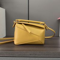 Loewe Mini Puzzle Edge Bag In Classic Calfskin Yellow