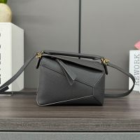 Loewe Mini Puzzle Edge Bag In Soft Grained Calfskin Coffee